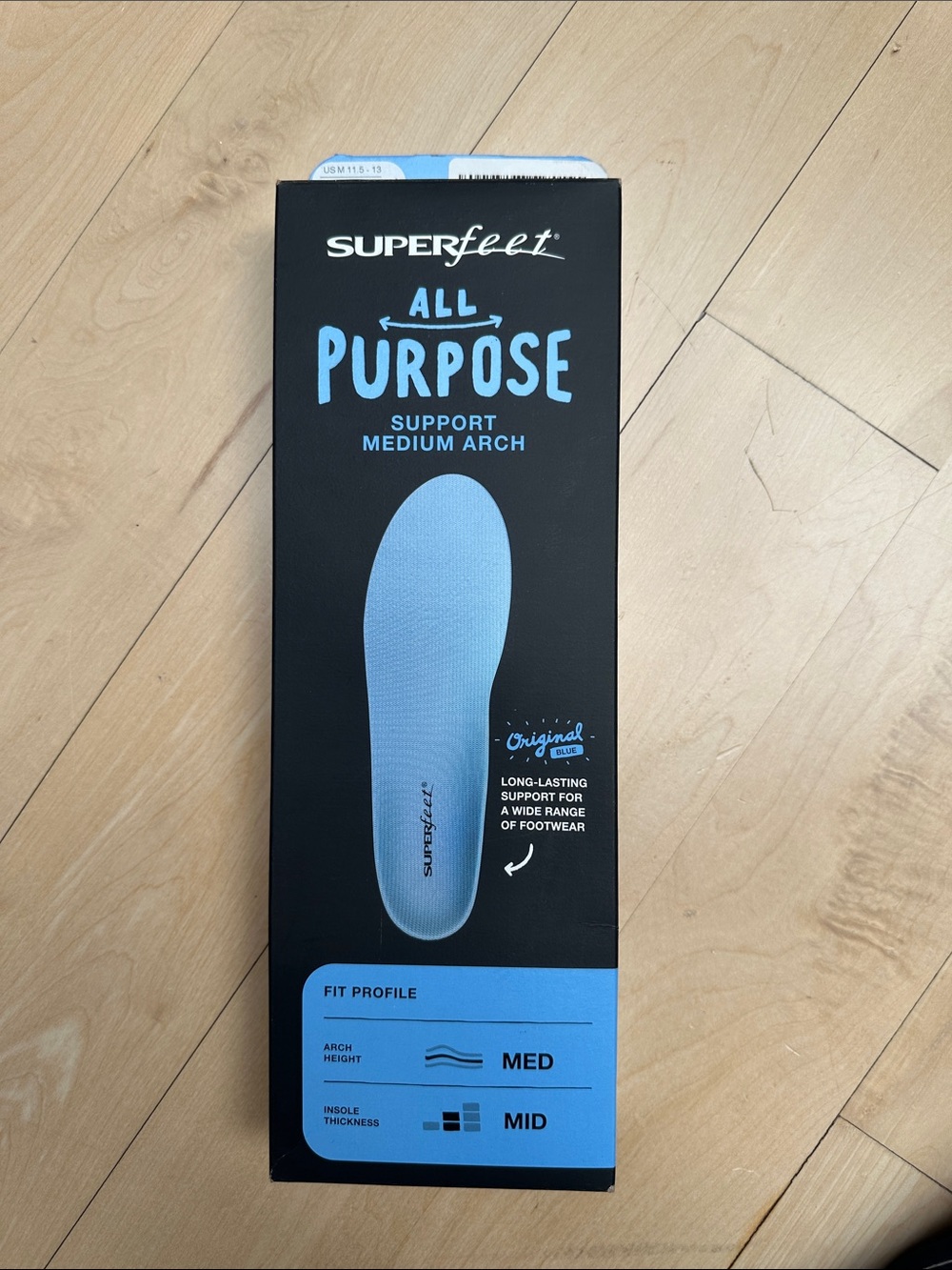 Superfeet All Purpose Medium Arch Kid’s Insoles (Blue)